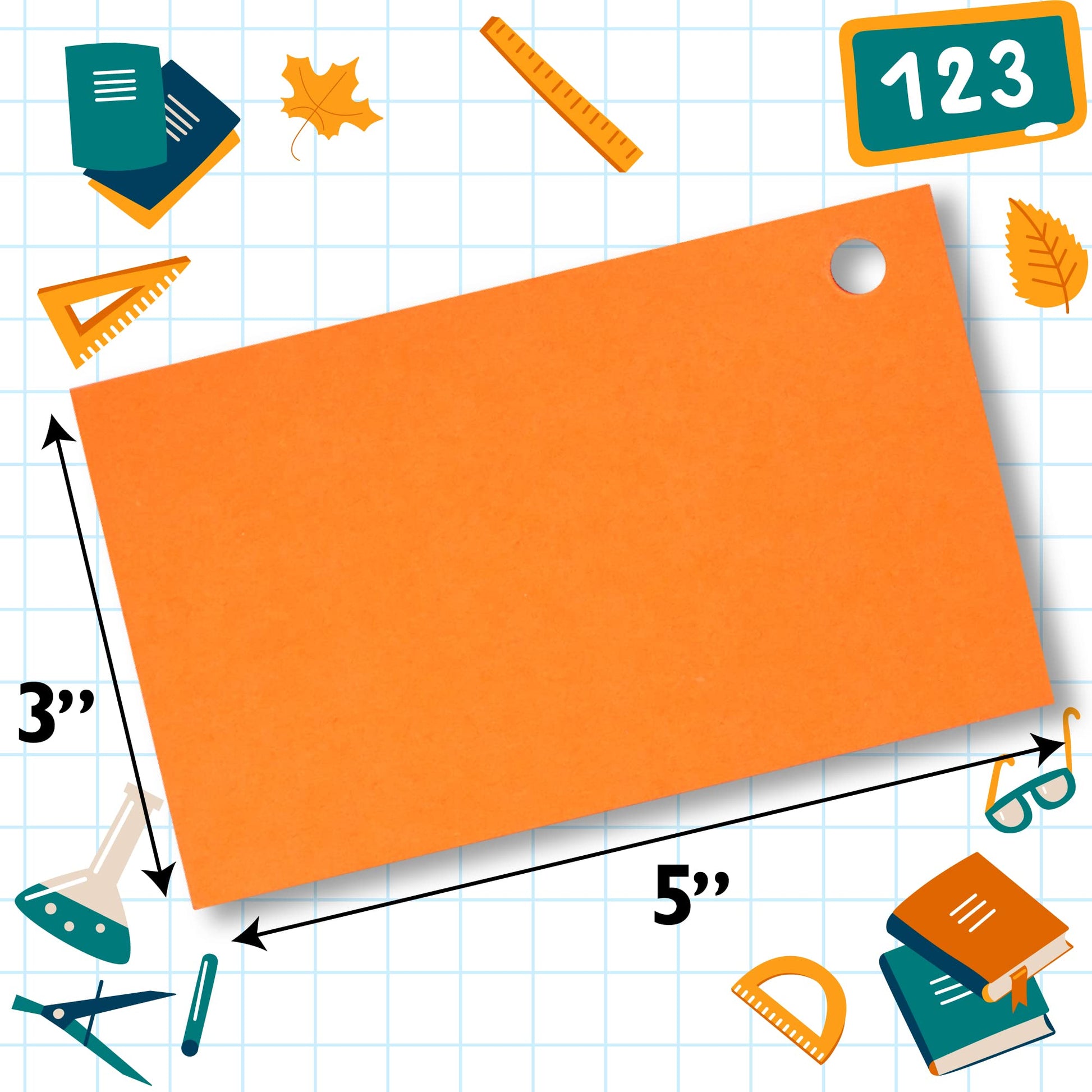 Hapinest 1000 Blank Flash Cards Colored Index Cards 3x5 w/20 Binder Rings, Unruled Unlined Index Cards with Ring, Hole Punched Notecards Flashcards