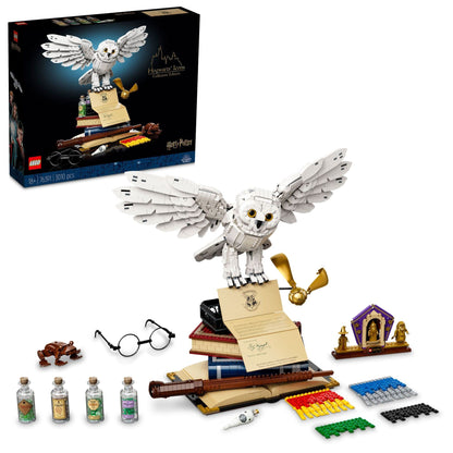 LEGO Harry Potter Hogwarts Icons - Collectors' Edition 76391 20th Anniversary Collectable Hedwig Owl Model, with 3 Exclusive Golden Minifigures: