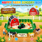 Carolart Farm Sensory Bin with Sensory Sand, Barn Toys & Tractor