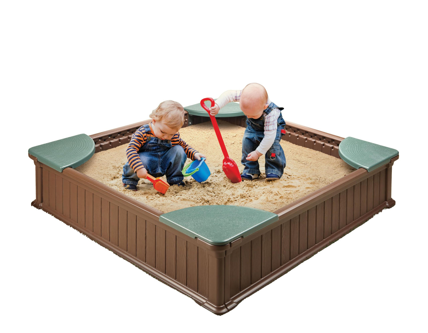 Badger Basket 2-in-1 Sandbox & Garden Planter with Cover - Brown/Green