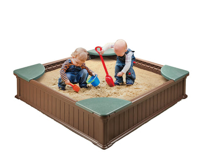 Badger Basket 2-in-1 Sandbox & Garden Planter with Cover - Brown/Green