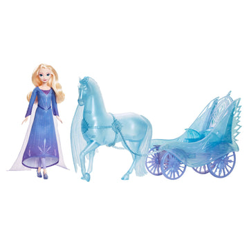 Mattel Disney Frozen Elsa Fashion Doll with Removeable Dress & Shoes, Mythical Horse-Like Nokk & Adventure Carriage, Inspired by Frozen: Winter