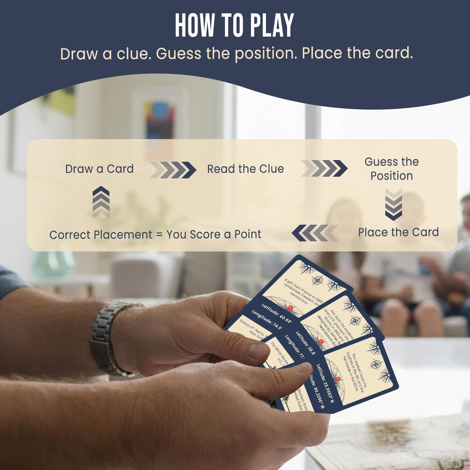 Coordinates North America Geography Game - Educational Card Game for Kids and Adults - Better Than Flash Cards - Build World Geography Skills Learning