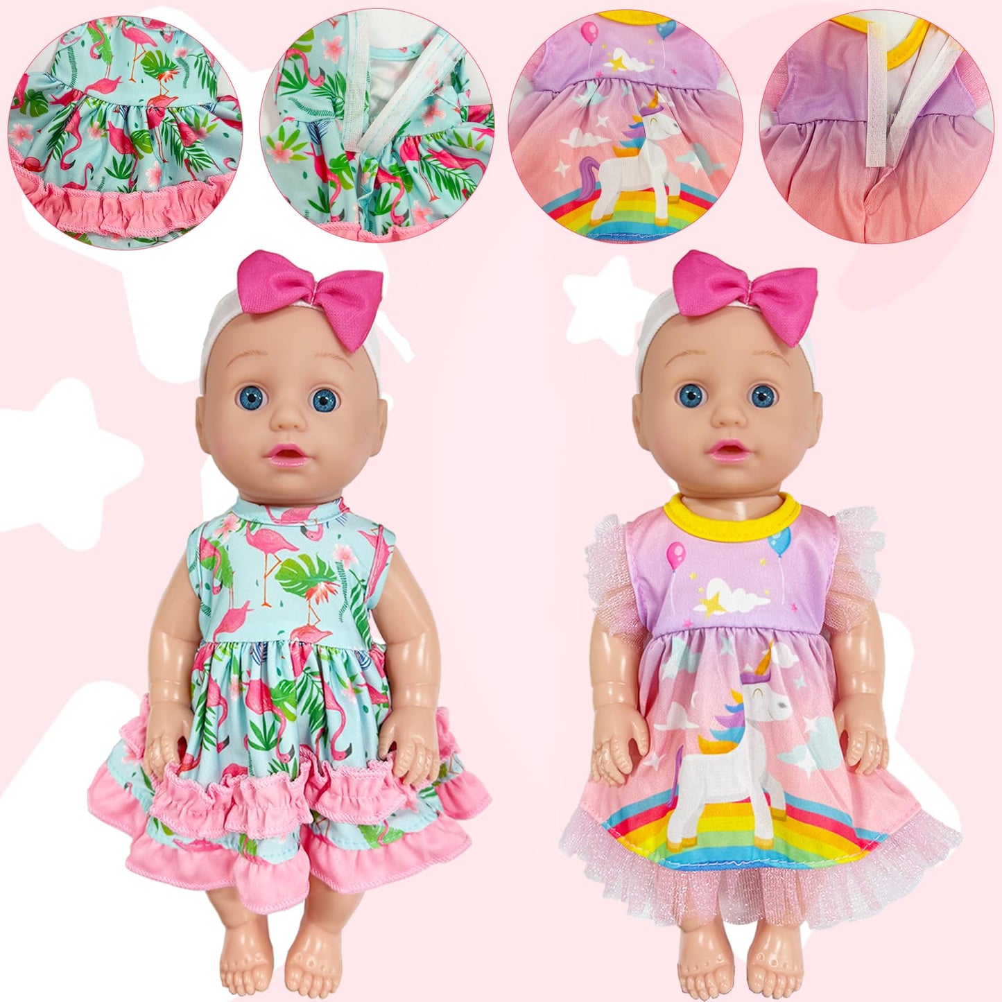 8 Sets Baby Doll Clothes,Baby Alive Clothes Dress Outfits Accessories for 10-12 Inch Girl Dolls,Christmas Birthday New Year Gift for Kids