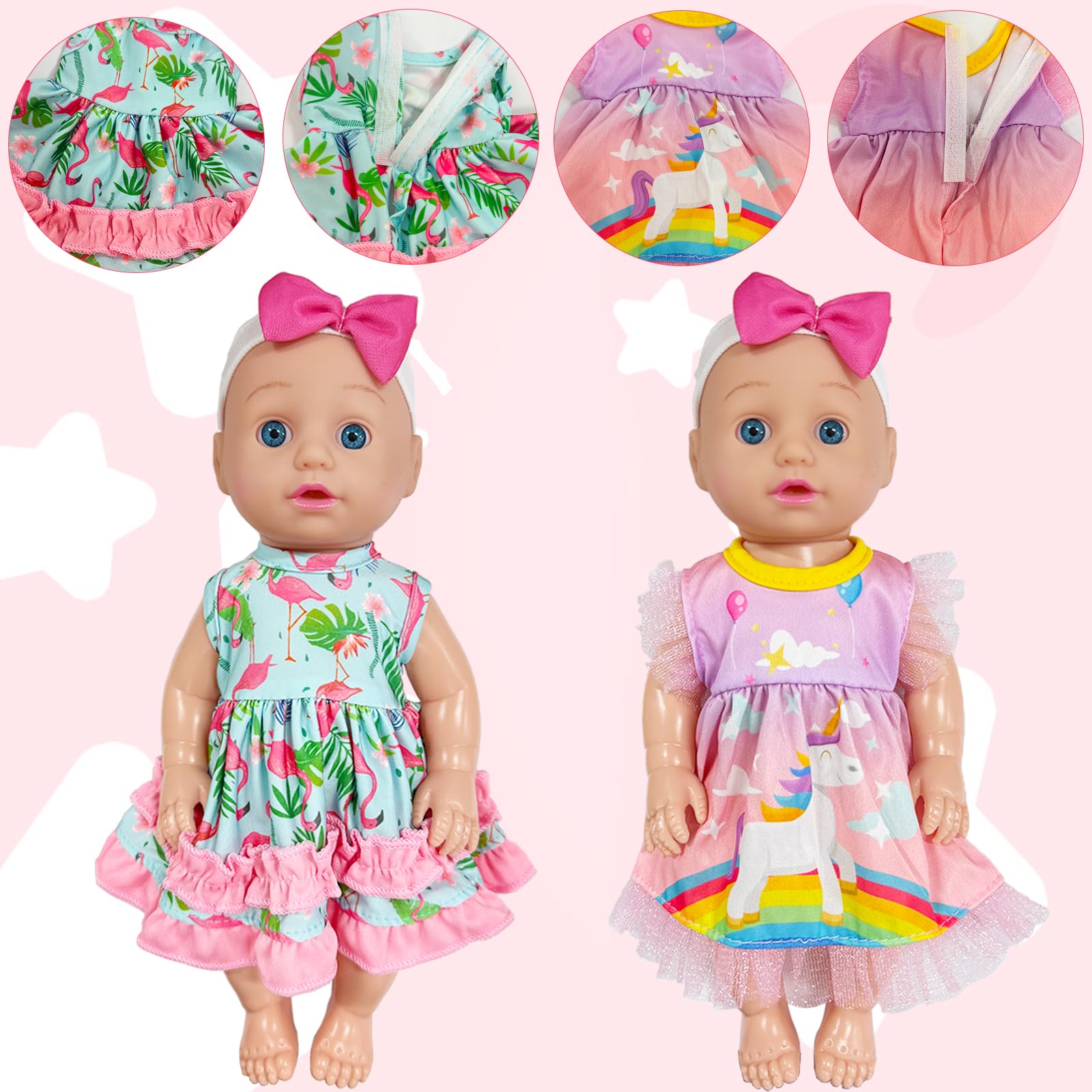 8 Sets Baby Doll Clothes,Baby Alive Clothes Dress Outfits Accessories for 10-12 Inch Girl Dolls,Christmas Birthday New Year Gift for Kids