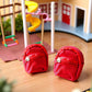 2Pcs Red Mini Doll Backpack School Bag Model Dollhouse School Accessory for 1/6 Scale Dollhouse Dollhouse Décor,Simulation Mini School Bag
