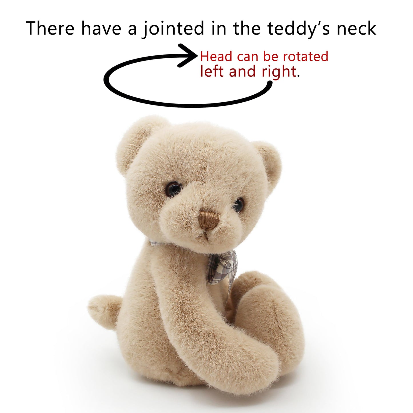 suepcuddly Small Magnet Teddy Bear Stuffed Animal Cute Plush Toy for Girl 12" (Brown)