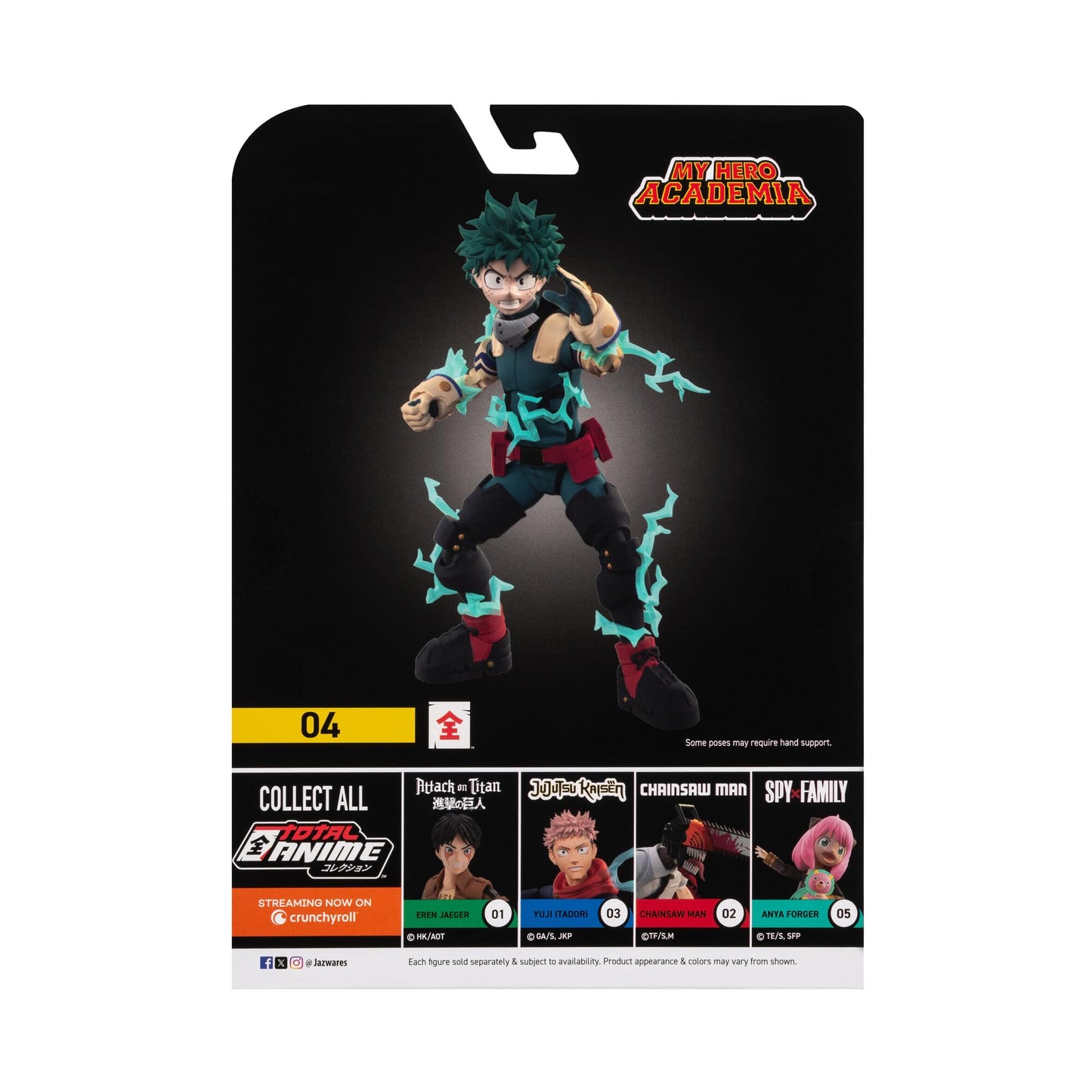 Total Anime Izuku Midoriya - 6.5-Inch Scale Figure with Swappable Faceplates, Alternate Hands, and Energy Effects