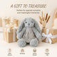 BiluKano 12" Floppy Bunny Stuffed Animal, Ultra Soft Plush Bunny Rabbit with Striped Dress & Bow, Easter Bunny Plush for Baby Girls, Stuffed Bunny
