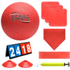 Xcello Sports Kickball Set - 10" Playground Ball, Throw Down Bases, Foul Marker Discs, 12" Pump and Scoreboard