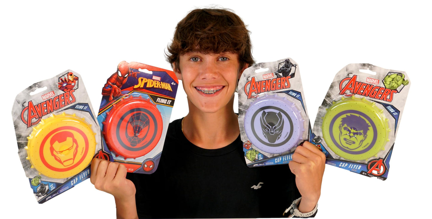 JA-RU Marvel Avengers & Spiderman Water Frisbee Soaker (4 Frisbees Assorted) Rubber Disc Water Toys for Kids & Adult. Outdoor Pool Toy & Beach Ball