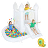 Qaba 8.2FT x 7.4FT White Bounce House 3-in-1 with Slide for Kids Ages 3-8