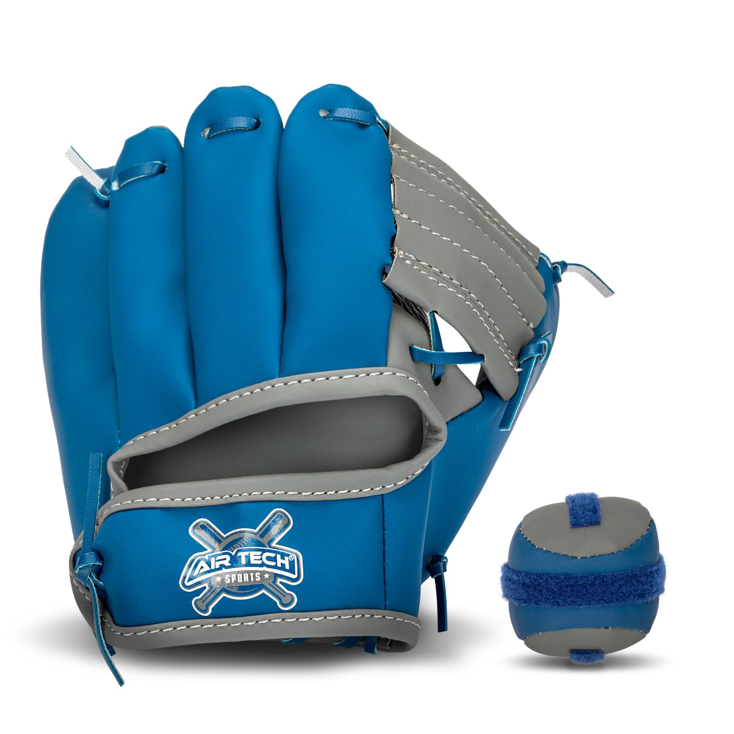 Franklin Sports Stiktek Toy Baseball Glove + Ball Set - 8" - Grey + Navy