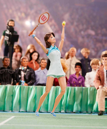 Barbie Inspiring Women Series Billie Jean King Collectible Doll, Approx. 12-in, Wearing Tennis Dress and Accessories, with Doll Stand and Certificate