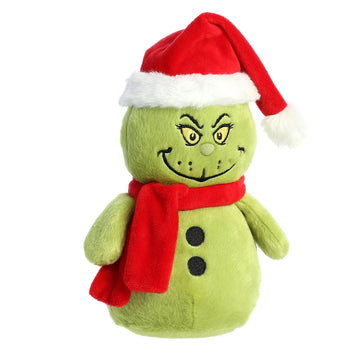 Aurora® Whimsical Dr. Seuss™ Grinch Snowman Stuffed Animal - Officially Licensed Plush for Imaginative Play - Perfect for Kids and Adults - Green 8