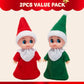 JOYIN Christmas 2PCS Tiny Elf Doll Christmas with 1 Red and 1 Green Elf Doll, Holiday Decoration Accessories Tiny Gift for Girls Boys Kids Adults