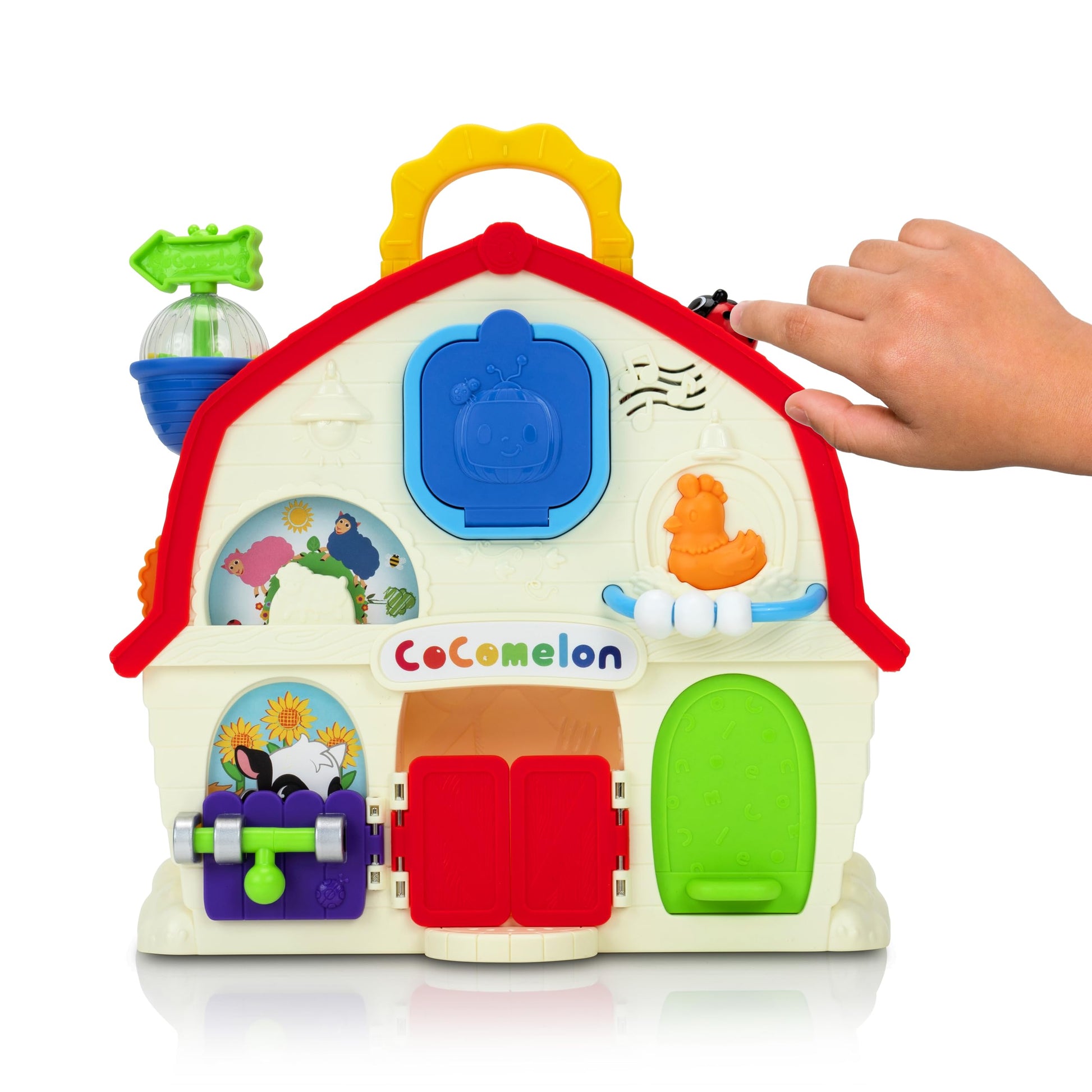 CoComelon JJ’s Musical Barn Playset - 9-inch On-The-Go Barn - JJ Figure - 8 Sensory Features - 3 Song Clips - Toys for Toddlers and Preschoolers