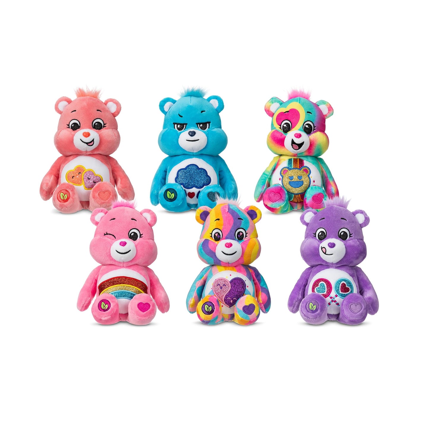 Care Bears 9" Fun Size Glitter Plush - Togetherness Bear - Tie Dye Plushie for Ages 4+ - Stuffed Animal, Soft and Cuddly - Good for Girls and Boys