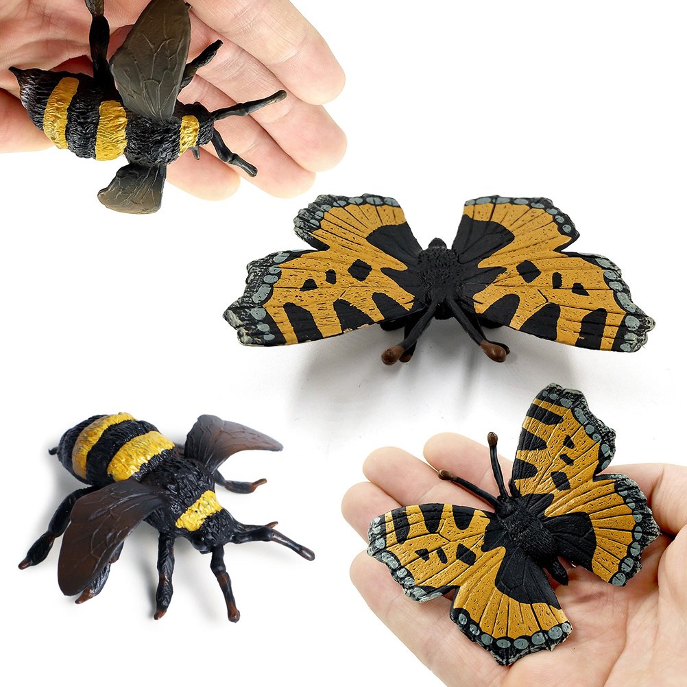 Odowalker 8 Pcs Lifelike Assorted Plastic Insects Bugs Figures Model