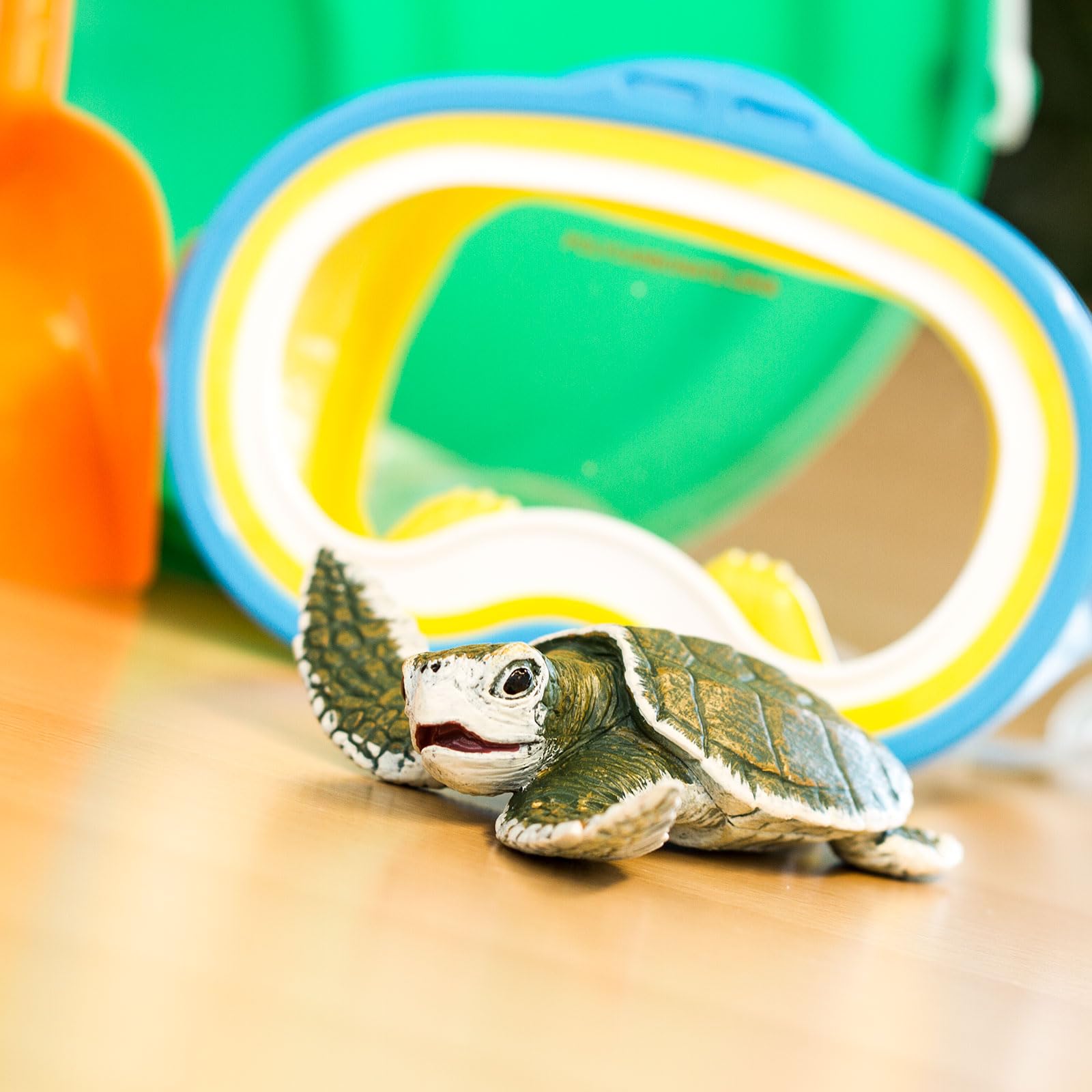 Safari Ltd. Kemp's Ridley Sea Turtle Baby Figurine - Lifelike 5" Model Figure - Educational Toy for Boys, Girls, and Kids Ages 18M+