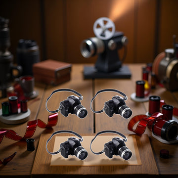 4Pcs 1:4 Scale Mini Camera Prop Ornament Vintage Camera Model, Miniature Digital Camera Mini Decoration Accessories Photography Props Ornament(Style
