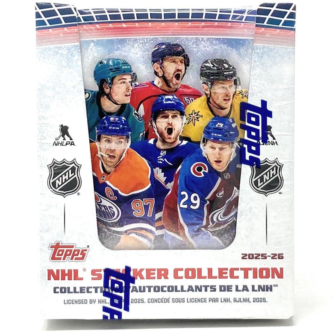 Topps 2025-26 NHL Hockey Sticker Collection Box (50 Packs, 5 Stickers per Pack - Album Sold Separately)