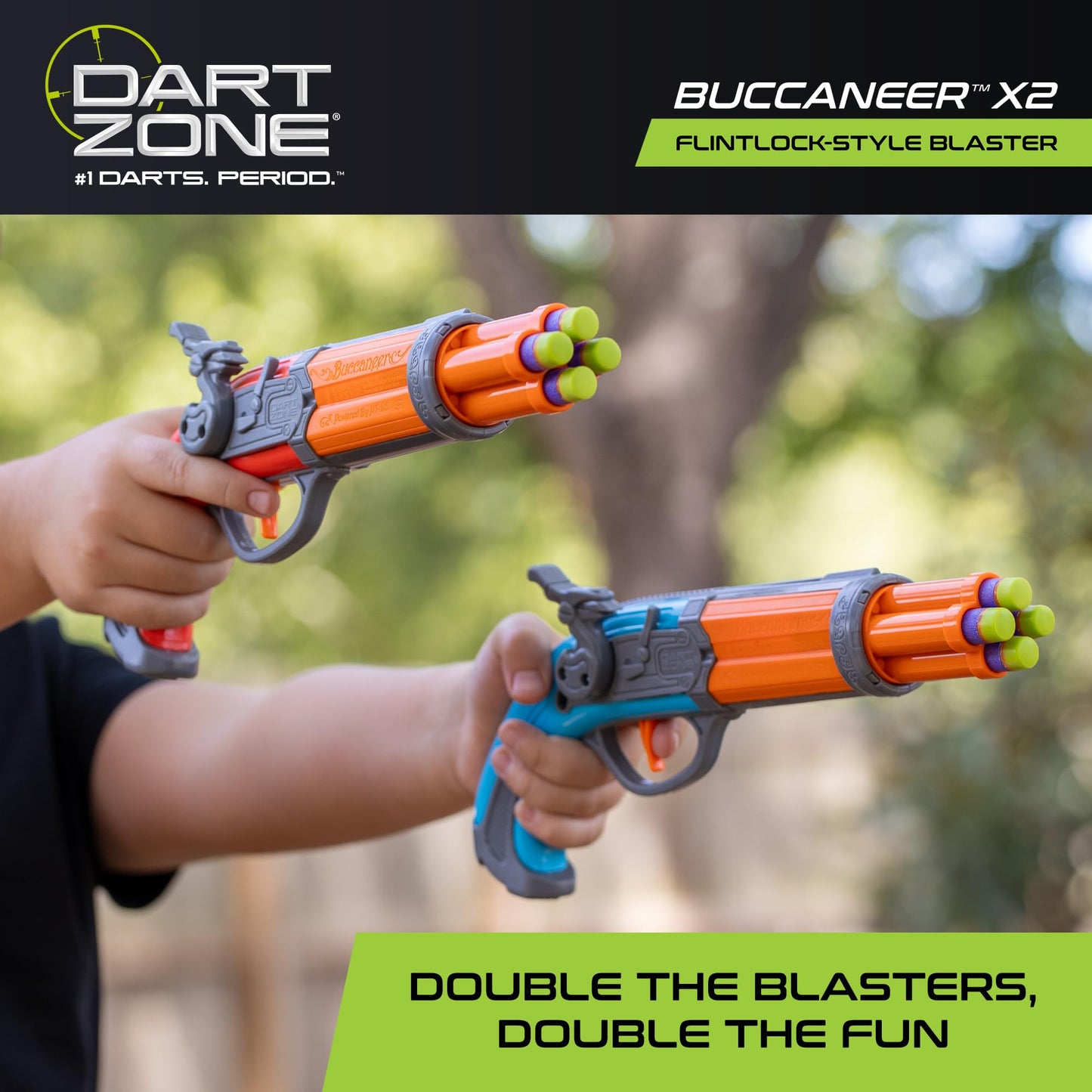 Dart Zone Nitroshot Buccaneer X2 Dart Blasters, 2-Pack, 12 Darts