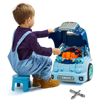 VEVOR Engine Toy, 60 Pieces, Kids Mechanic Car Repair Set with Removable Parts, Lights and Sounds, Steering Wheel and Horn, Kids Mechanic Workshop Set