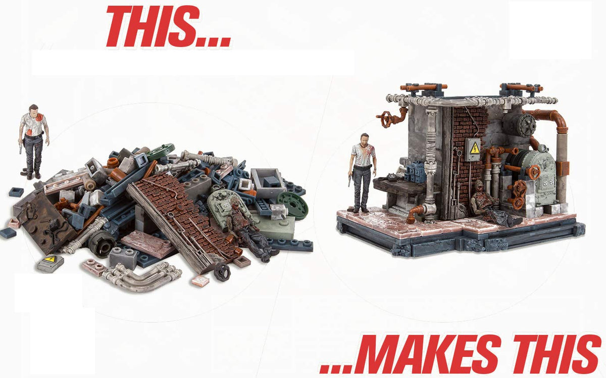 McFarlane Toys The Walking Dead TV Boiler Room 176 Piece Building Set
