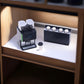 1:12 Scale Miniature Coffee Machine Set, Modern Dual-Hopper Brewer & Cups, Realistic Kitchen Appliance for Dollhouse, Diorama Cafe & Office Scenes
