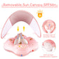 WYRIAZA Baby Pool Float with Canopy Baby Swimming Spring Float Infant Newborn Toddler Inflatable Float with UPF50+ Sun Protection Canopy Swim Water