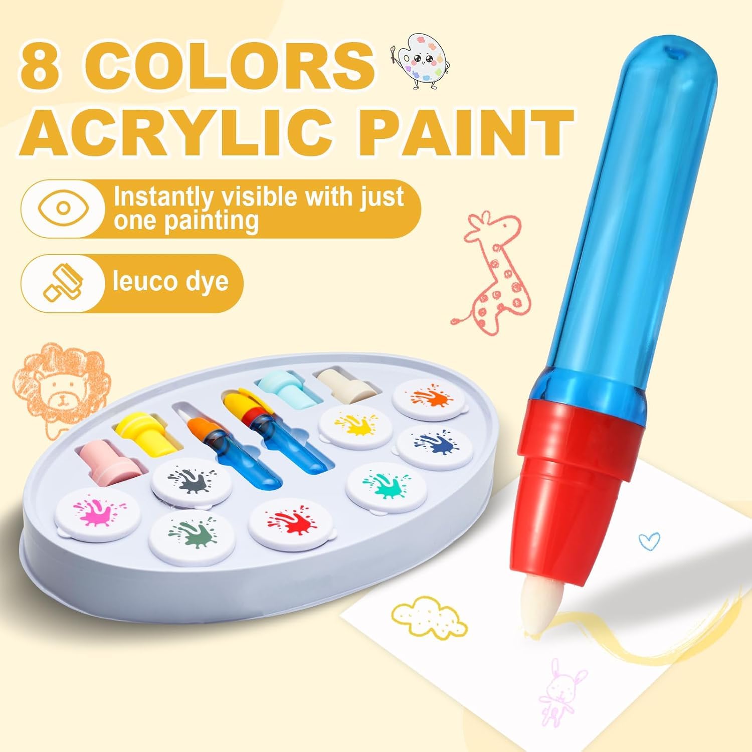 Leroxo Magic Paint Set,Mess Free Painting Station for Kids, Toddler Coloring,Gift for 3,4,5,6,7,8,9 Year olds