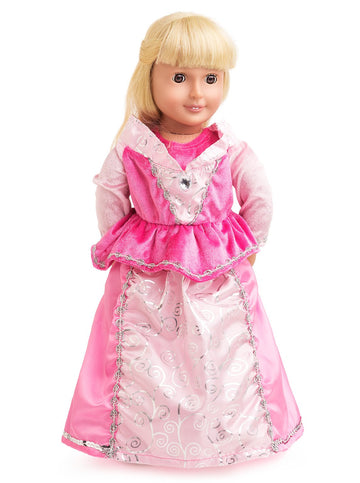 Little Adventures Sleeping Beauty Princess Doll Dress - Doll Not Included - Machine Washable Child Pretend Play and Party Doll Clothes with No Glitter