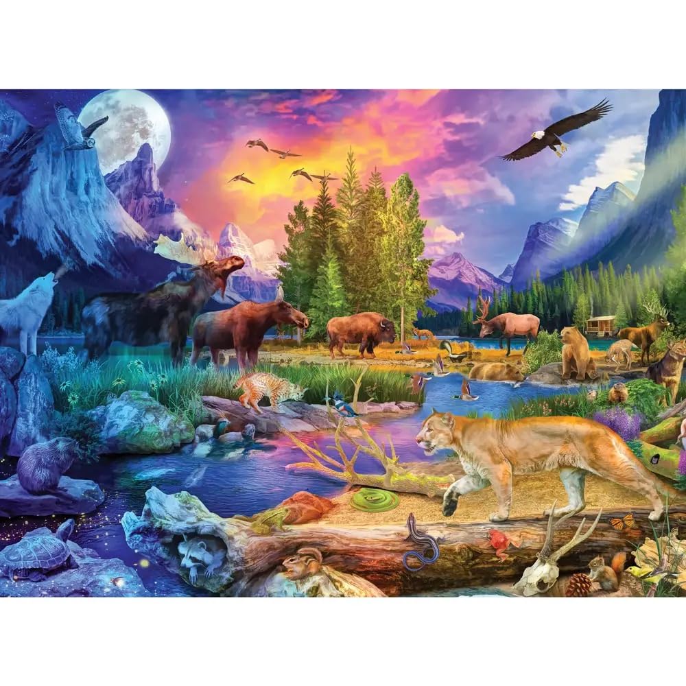Bits and Pieces Jigsaw Puzzles for Adults - 2 Colorful Puzzles - Value Set of 2 - Animal Puzzles for Adults Colorful Puzzles Bundle Featuring Wildlife