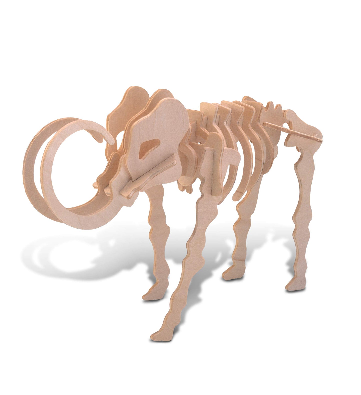 Puzzled 3D Puzzle Woolly Mammoth Wood Craft Construction Model Kit, Fun Unique & Educational DIY Wooden Toy Assemble Model Unfinished Crafting Hobby