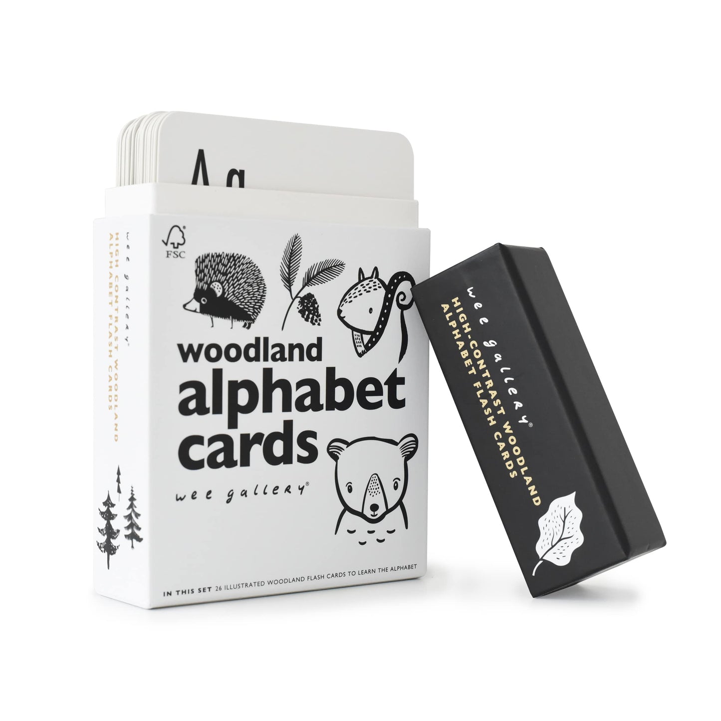 Wee Gallery Woodland Alphabet Cards, ABC Flash Cards for Toddlers