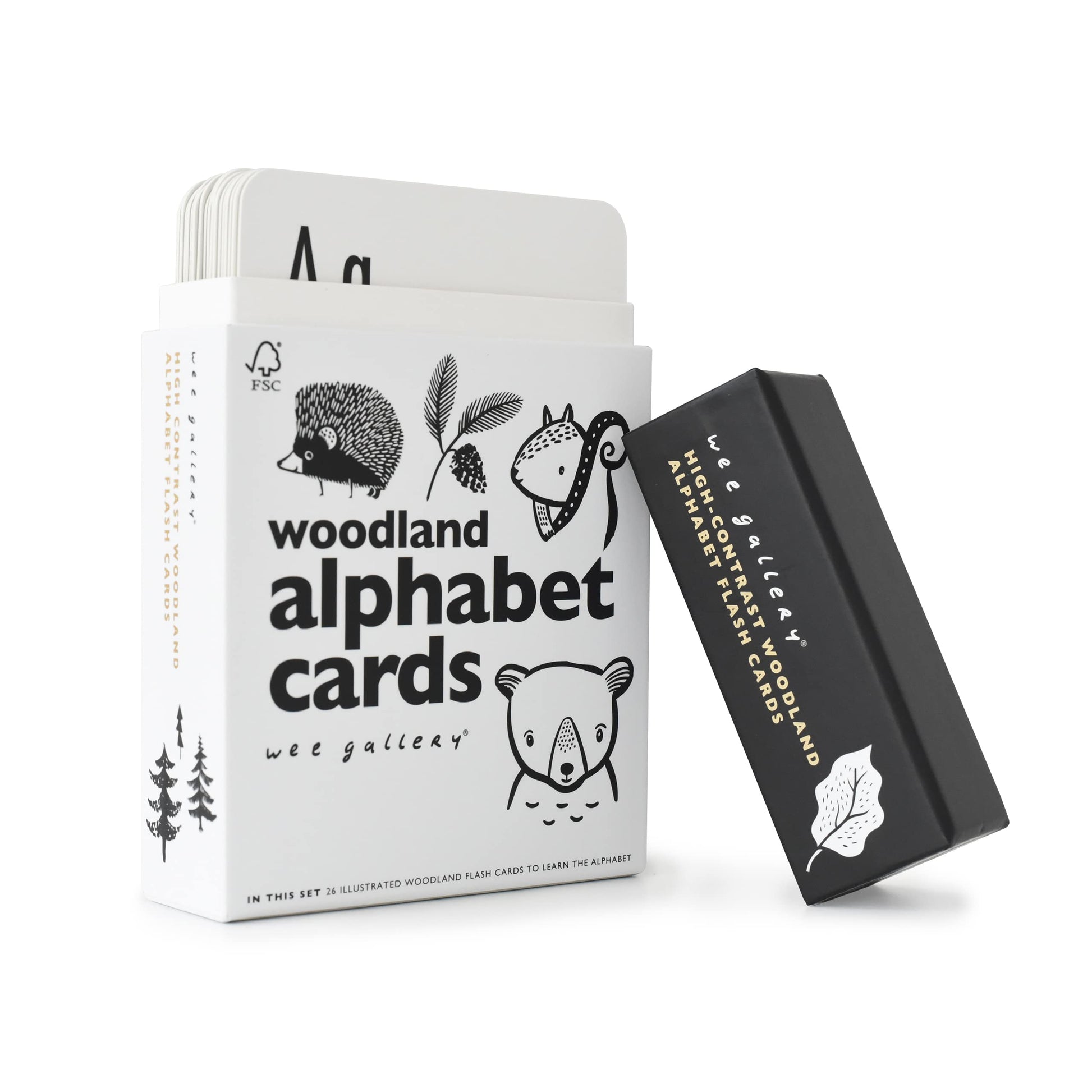 Wee Gallery Woodland Alphabet Cards, ABC Flash Cards for Toddlers