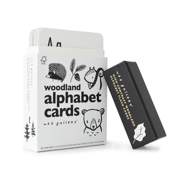 Wee Gallery Woodland Alphabet Cards, ABC Flash Cards for Toddlers