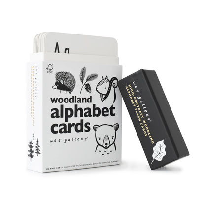 Wee Gallery Woodland Alphabet Cards, ABC Flash Cards for Toddlers