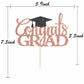 Rose Gold Glitter Congrats Grad Cake Topper - 2026 Graduation Decorations - High School Graduation, College Graduate Cake Topper