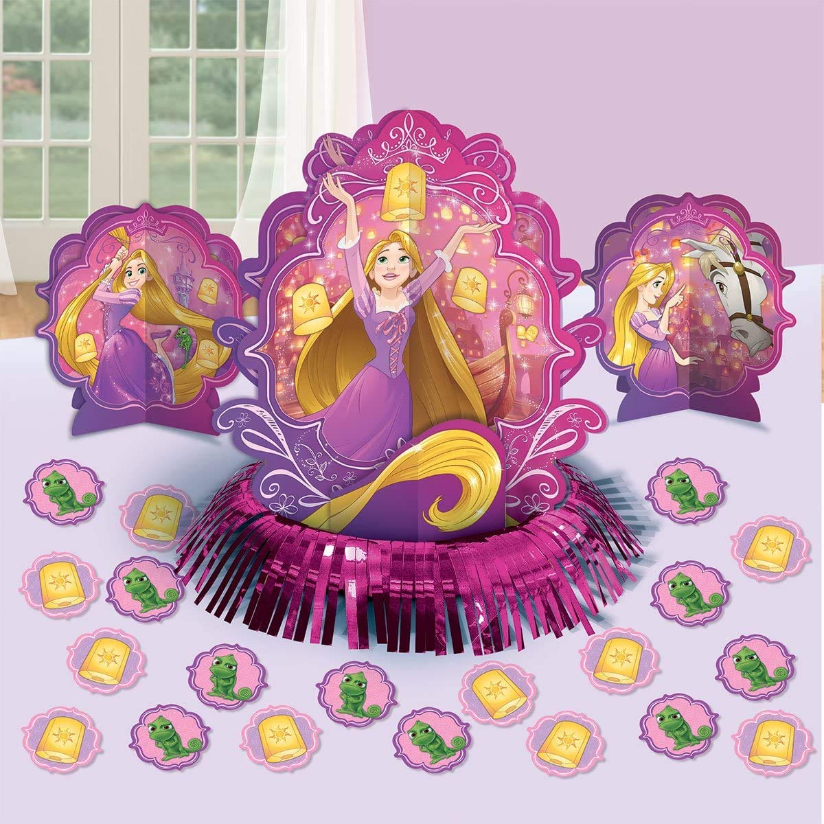 amscan 281627 Table Decorating Kit Disney© Rapunzel Dream Big Collection 1 pack (23 pcs) Party Accessory, Purple, One Size
