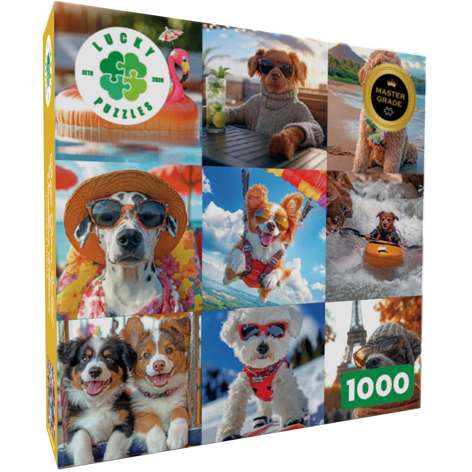 Lucky Puzzles | 1000 Piece Jigsaw Puzzles for Adults | Dogs Gone Wild