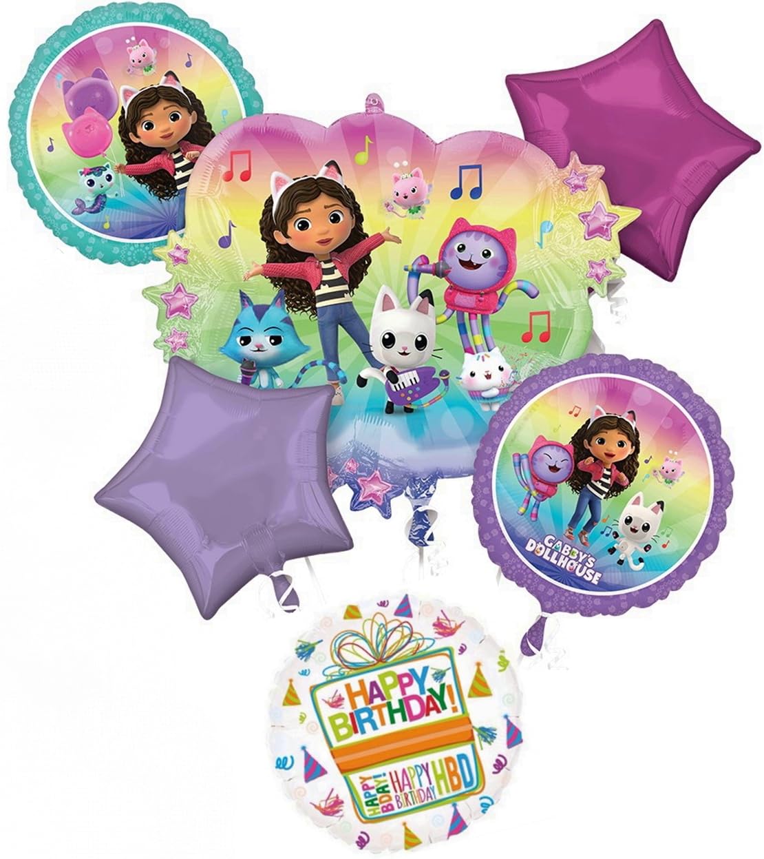 Gabby Birthday Party Supplies Cats and Dollhouse 6pc Balloons Decorations