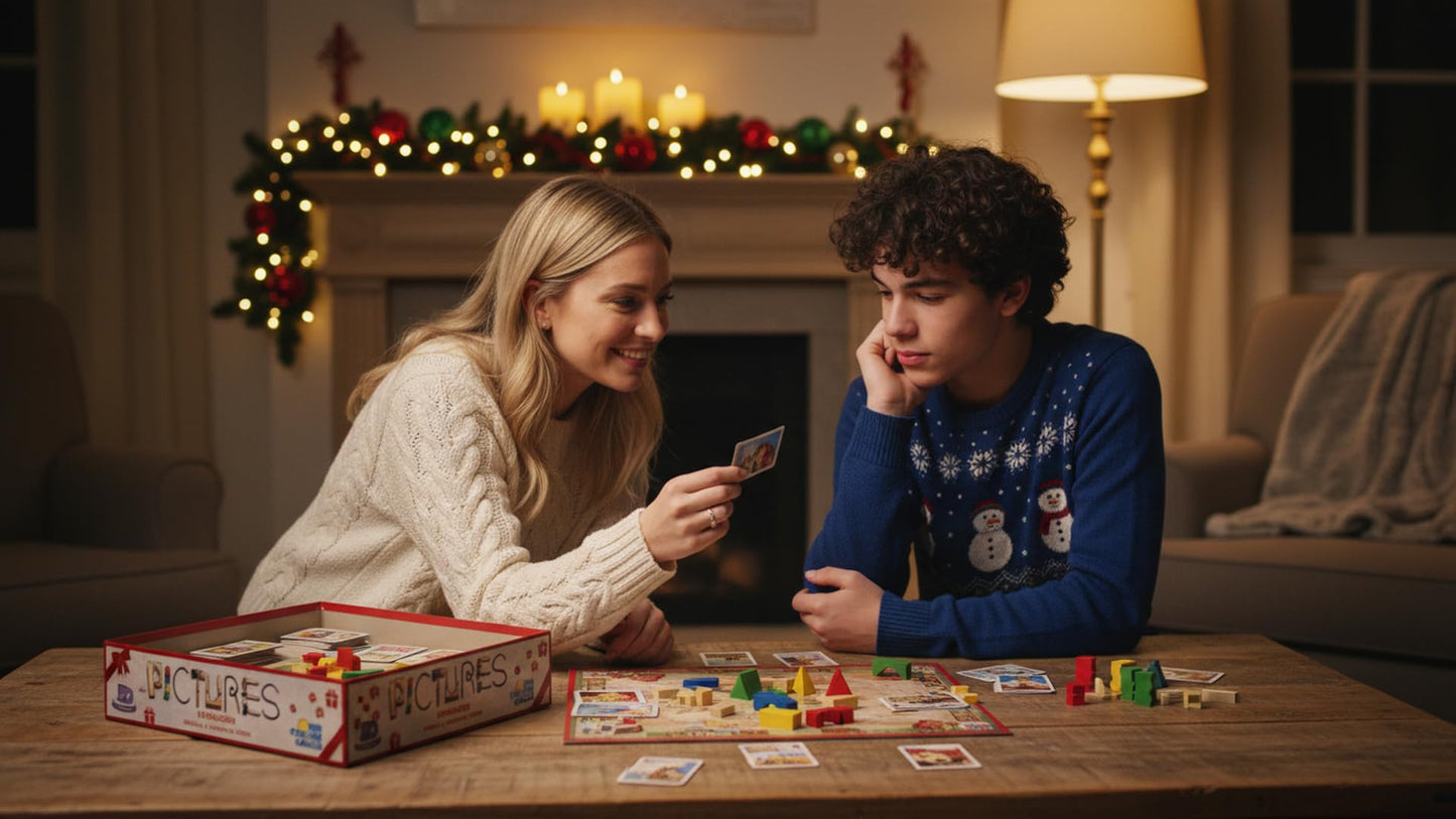 Rio Grande Games Pictures Christmas Expansion Pack, Holiday Party Game for Families, Board Game Expansion Ages 8+