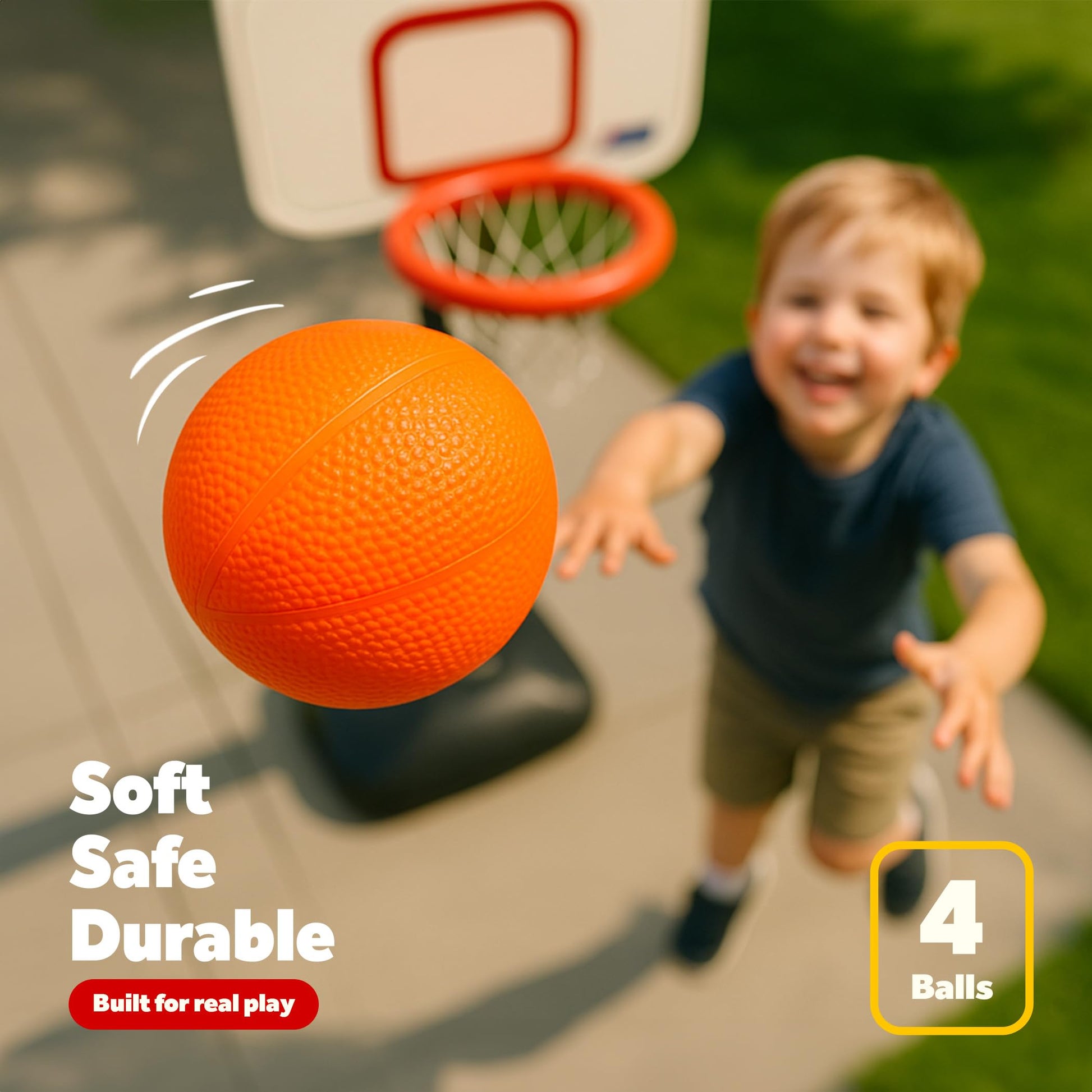 4-Pack 6" Replacement Balls for Little Tikes Basketball Hoop with Mesh Storage Bag, Soft Inflatable Mini Toy Balls for Kids, Lightweight Soft Small