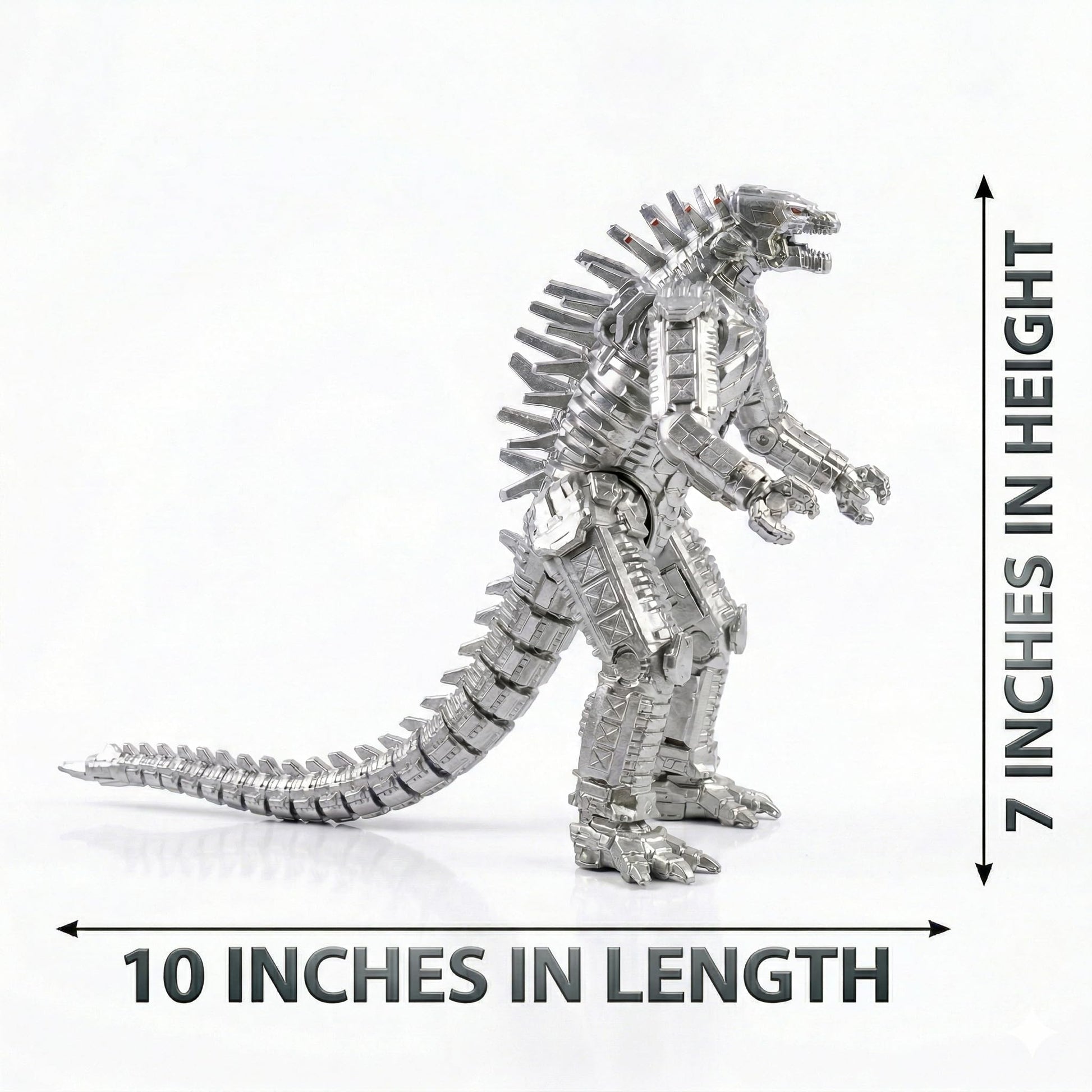 JAYKENIXO Mecha Dragon Monster Action Figure 7 Inch - Movable Joints, Robot Kaiju Creature Toy with Carry Bag for Kids Play, Display & Gift