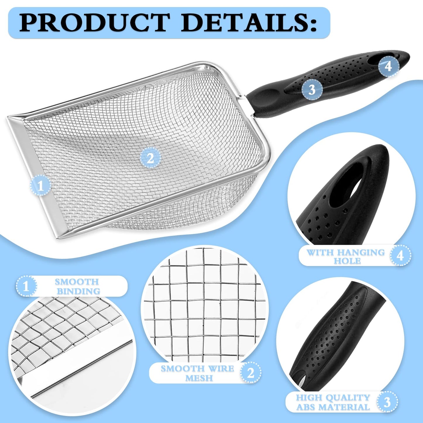UMUACCAN Shark Tooth Sifter Dipper for Shell Collecting,Black