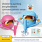 BEBESIRI Drawing Robot for Kids Montessori Painting Toys Voice Interactive Educational Drawing Machine with 100 Word Cards,12 Colorful Pens