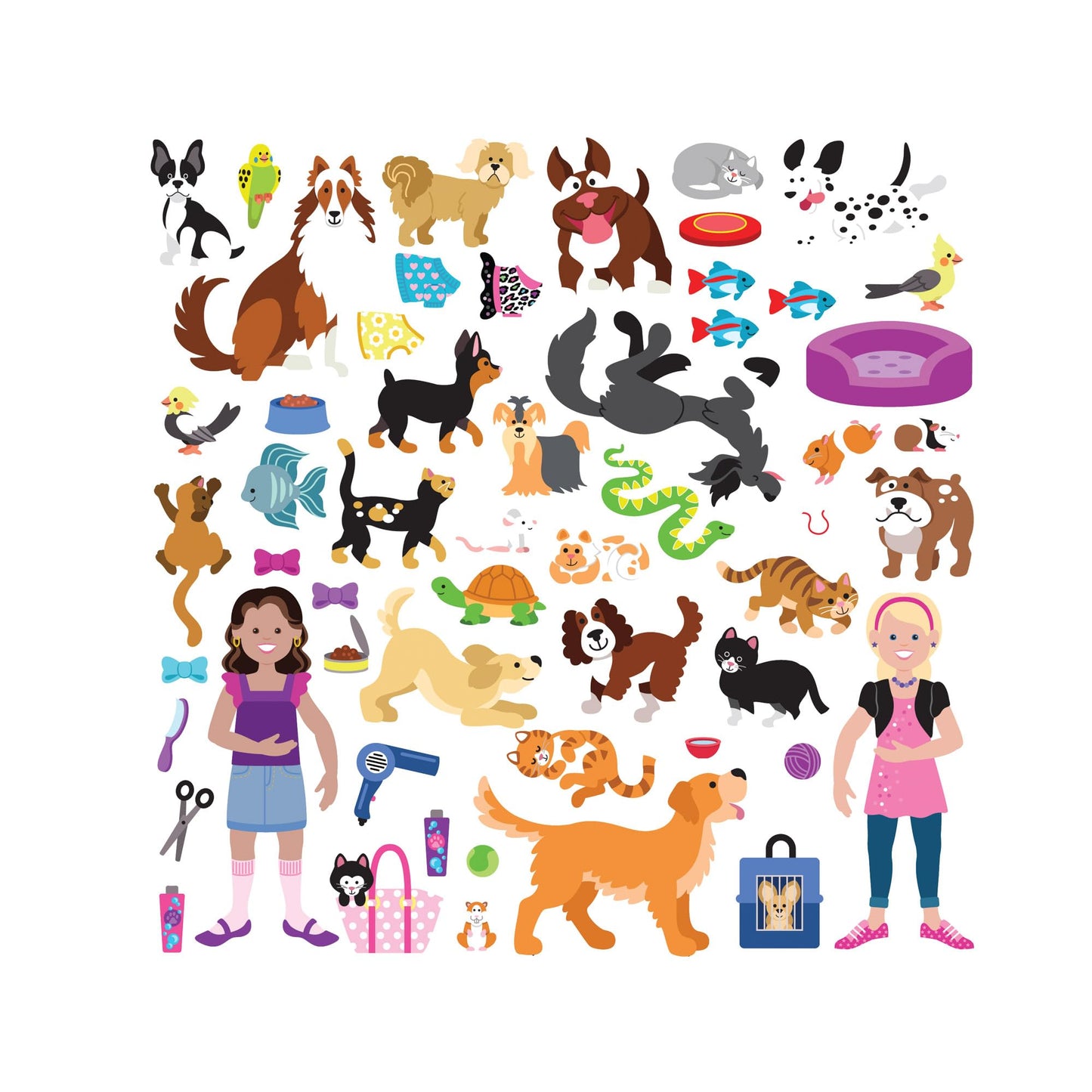 Melissa & Doug Pet Place Puffy Sticker Activity Book - 115 Reusable Stickers with 10 Background Scenes, Pet-Themed Mess Free Travel Toys for Kids Ages