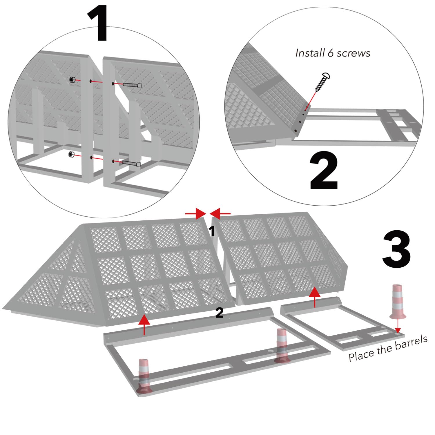 AUHU RC Side Slope Challenge Obstacle Bridge for scx24 trx4m fcx24 1:18 1:24 Scale RC Crawler Truck (No Vehicle Included)